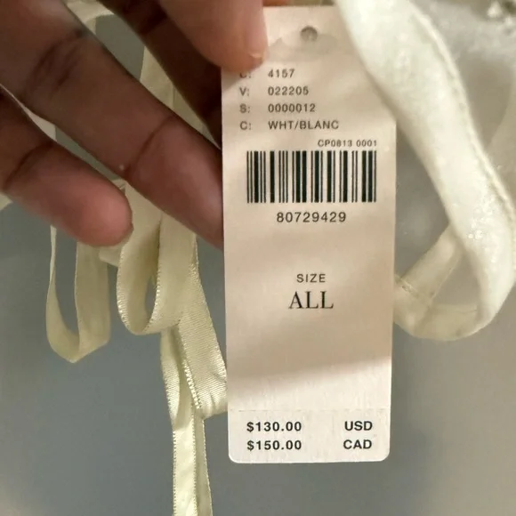 Anthropologie Cream Beaded Puff-Sleeve Crop Top - Picture 3 of 4